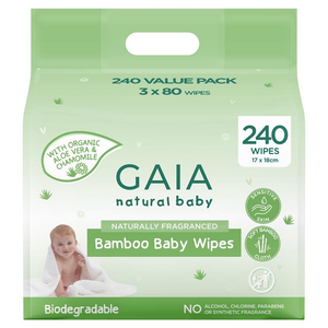 Gaia Natural Baby Bamboo - 240 Wipes