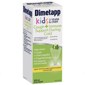 Dimetapp Kids 2+ Years Cough + Immune Support Liquid - 200mL