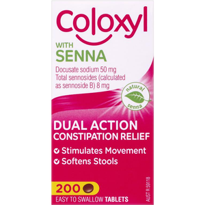 Coloxyl With Senna - 200 Tablets