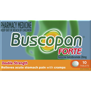 Buscopan Forte Stomach Cramps Pain Relief - 20mg 10 Tablets