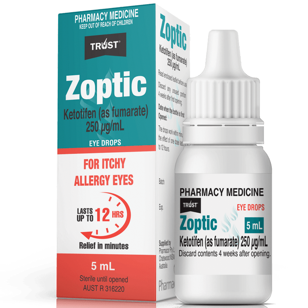 Trust Zoptic Ketotifen 5ml Itchy Allergy Eye Drops - 5mL