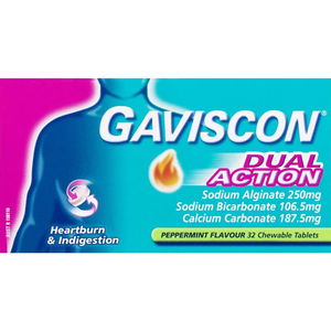 Gaviscon Dual Action Chewable Peppermint - 32 Tablets