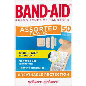 J&J Band-Aid Assorted Plastic Shapes - 50 Strips