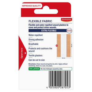 Elastoplast Flexible Fabric Dressing Length 6cmx10cm - 10 Pack