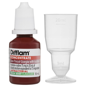 Difflam Sore Throat Gargle with Iodine Concentrate Fresh Mint - 15mL