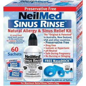 NeilMed Sinus Rinse Kit - 240mL Bottle 60 Premixed Sachets