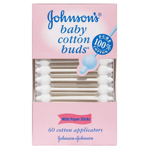 Johnson's Baby Cotton Applicator Buds - 60 Pack