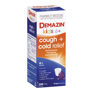 Demazin Kids 6+ Cough + Cold Relief Syrup - 200mL