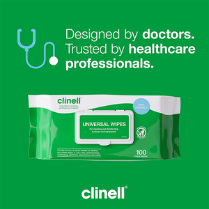 Clinell Universal Cleaning and Disinfectant Wipes for Surfaces - 100 Pack