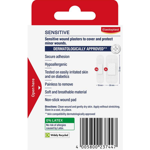 Elastoplast 46041 Sensitive Strips - 20 Assorted Pack