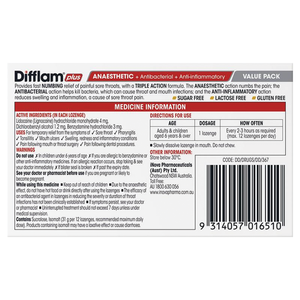 Difflam Plus Anaesthetic Honey & Lemon - 32 Lozenges