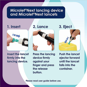 Ascensia Microlet Lancets for Glucose Blood Testing, Multi-Colored - 100 Count