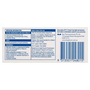 Travacalm Travel Sickness Original - 10 Tablets