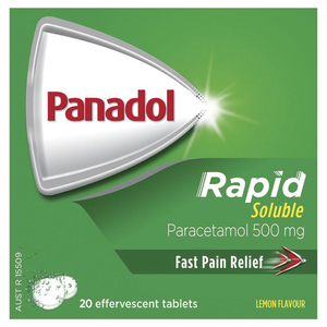 Panadol Rapid Soluble Paracetamol Pain Relief - 20 Tablets 500mg