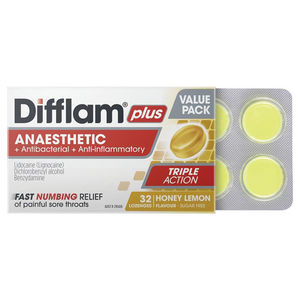 Difflam Plus Anaesthetic Honey & Lemon - 32 Lozenges