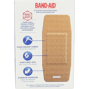 J&J Band Aid® Brand TOUGH STRIPS® Adhesive Bandages - 10 Strips