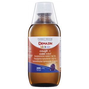 Demazin Kids 6+ Cough + Cold Relief Syrup - 200mL