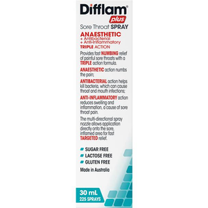 Difflam Plus Sore Throat Anaesthetic Spray - 30mL Watermelon Flavour