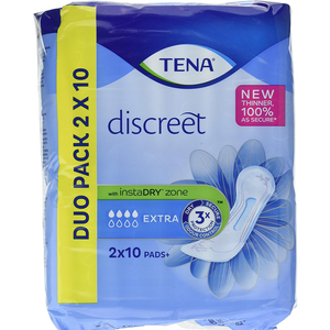 TENA Discreet Extra Pads+ - 3x Packs of 20 Pads