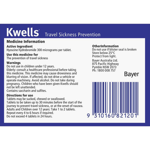 Kwells Adult Travel Sickness Chewable - 12 Tablets