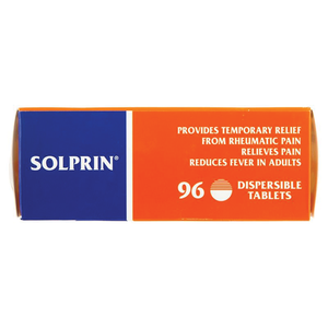 Solprin Pain and Fever Relief Dispersible Tablets 300mg Aspirin 96 Pack