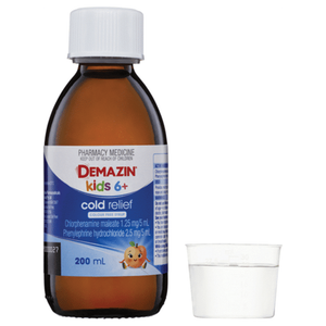 Demazin Kids 6+ Cold Relief Colour Free Syrup - 200mL