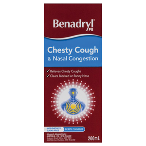 Benadryl PE Chesty Cough & Nasal Congestion Non-Drowsy - 200mL Berry Flavour