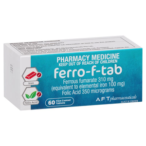 Ferro-Tab / Ferro-F-Tab - 200mg/310mg - 60 Tablets