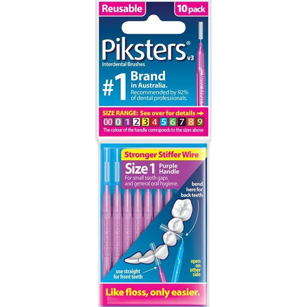 Piksters Interdental Brush  Sizes 1-6 - 10/40 Pack