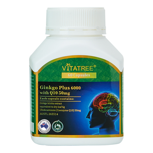 Vitatree Maxi Ginkgo 9500mg / Ginkgo Plus 6000 with Q10 50mg - 60 Capsules