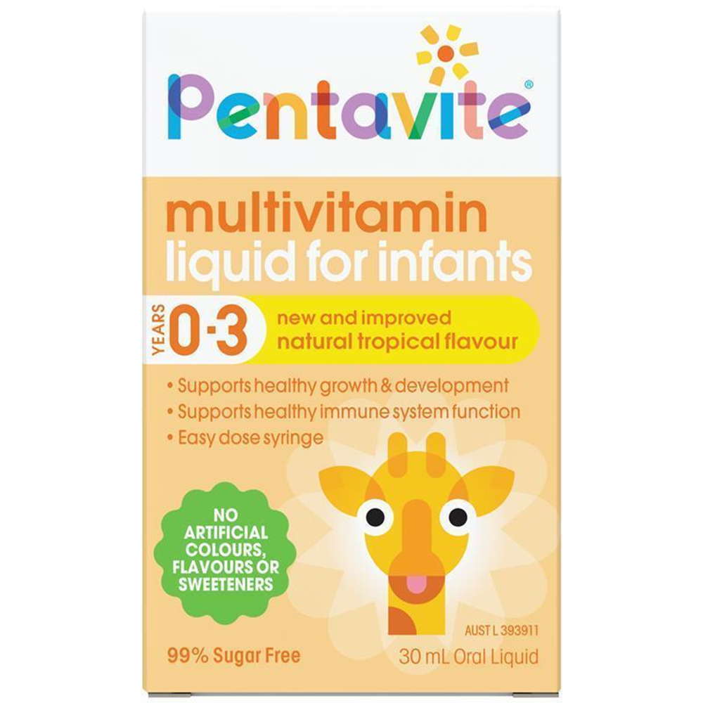 Pentavite Multivitamin for Infants/Kids - 30/200 mL Tropical/Lime Flavour