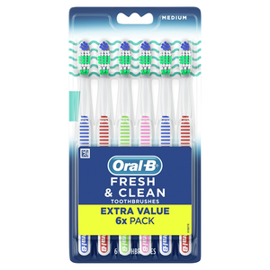 Oral-B Fresh and Clean Toothbrushes Soft / Medium - 6 Pack