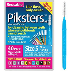 Piksters Interdental Brush  Sizes 1-6 - 10/40 Pack