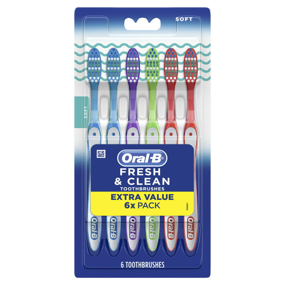 Oral-B Fresh and Clean Toothbrushes Soft / Medium - 6 Pack