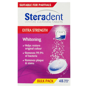 Steradent Active Plus / Extra Strength Whitening Denture Care Cleansing - 48 Tablets