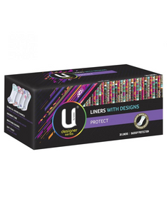 U By Kotex Protect Liners with Design - 30 Pack