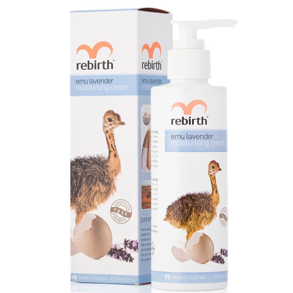 Rebirth Emu Lavender Moisturising Cream 200mL