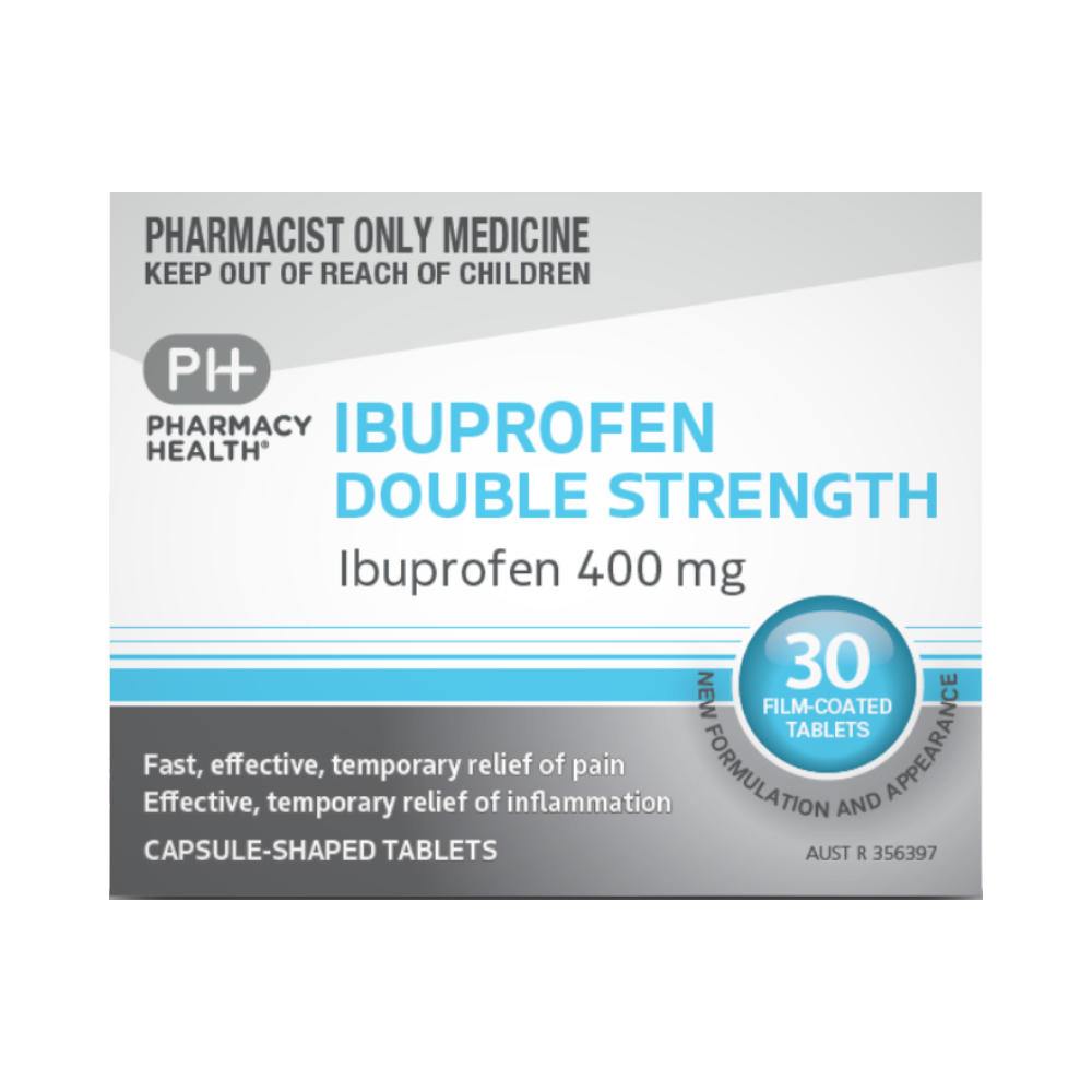 Pharmacy Health Ibuprofen Double Strength 400mg - 30 Tablets