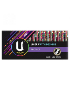 U By Kotex Protect Liners with Design - 30 Pack