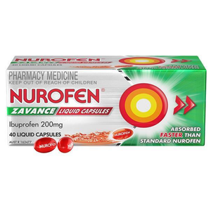 Nurofen Zavance Fast Pain Relief Liquid Capsules 200mg Ibuprofen 40 Pack