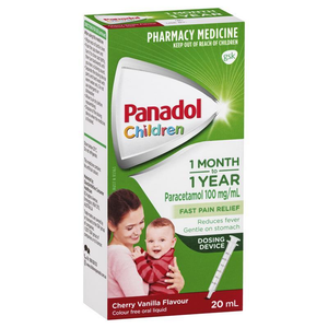 Panadol Children 1 Month – 1 Year Baby Drops with Dosing Device, Fever and Pain Relief - 20mL