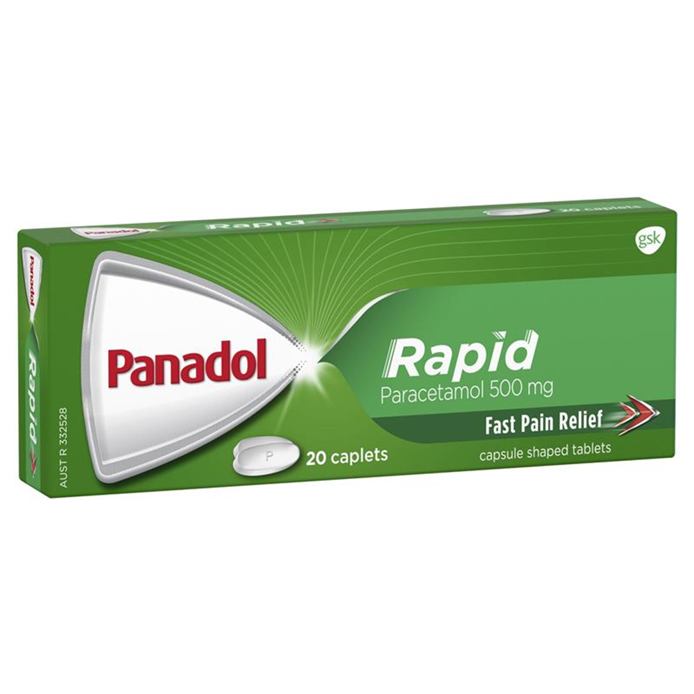 Panadol Rapid Paracetamol Pain Relief Caplets 500mg - 20 Caplets