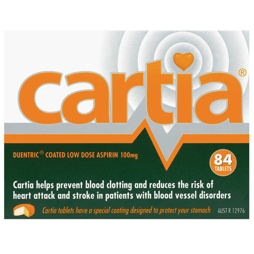 Cartia Tablets EC 100mg - 84 Tablets