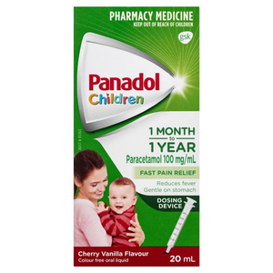 Panadol Children 1 Month – 1 Year Baby Drops with Dosing Device, Fever and Pain Relief - 20mL