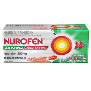 Nurofen Zavance Fast Pain Relief Liquid Capsules 200mg Ibuprofen 40 Pack