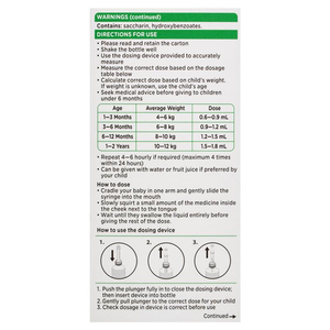 Panadol Children 1 Month – 1 Year Baby Drops with Dosing Device, Fever and Pain Relief - 20mL