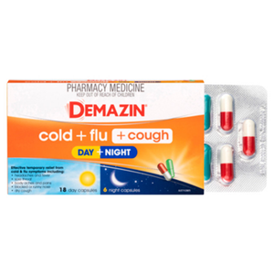 Demazin Cold + Flu + Cough Day + Night Capsules - 24 Capsules