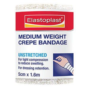 Elastoplast Medium Weight Crepe Bandage - Available in 5cm x 1.6m/7.5cm x 1.6m/10cm x 1.6m Sizes