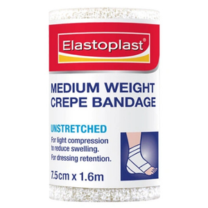 Elastoplast Medium Weight Crepe Bandage - Available in 5cm x 1.6m/7.5cm x 1.6m/10cm x 1.6m Sizes