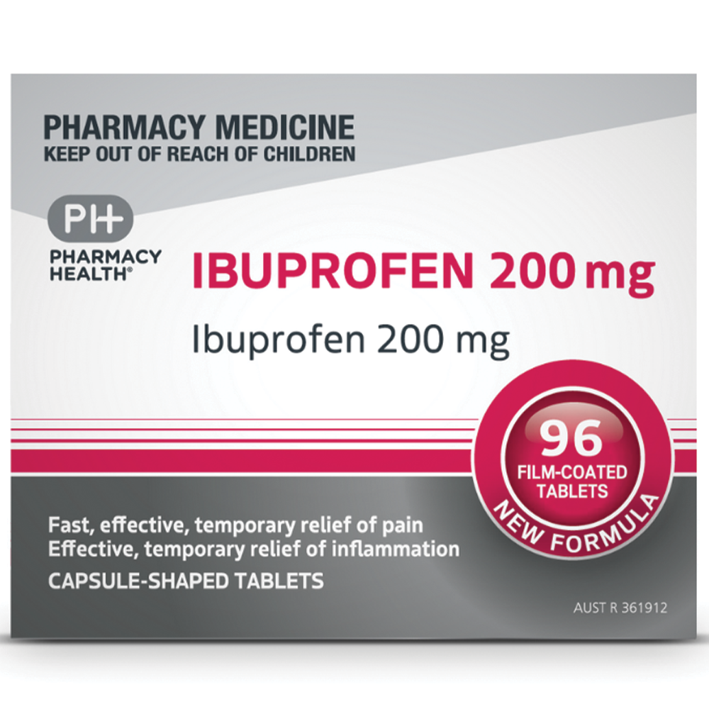 Pharmacy Health Ibuprofen - 200mg 24/48/96 Tablets